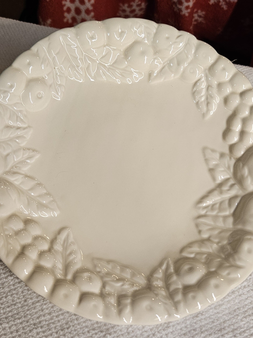 Vintage Claire Burke Ceramic Fruit-Embossed Serving Plate